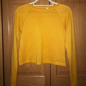 Pacsun Basics Mustard Yellow Long Sleeve T-Shirt